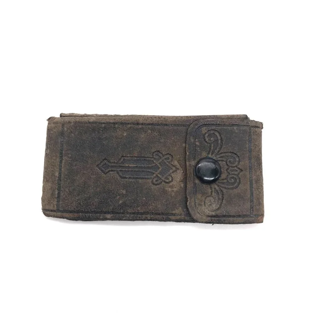 Small Vintage Advertising Wallet, Graves Oil and Supply Iowa, Leather Business